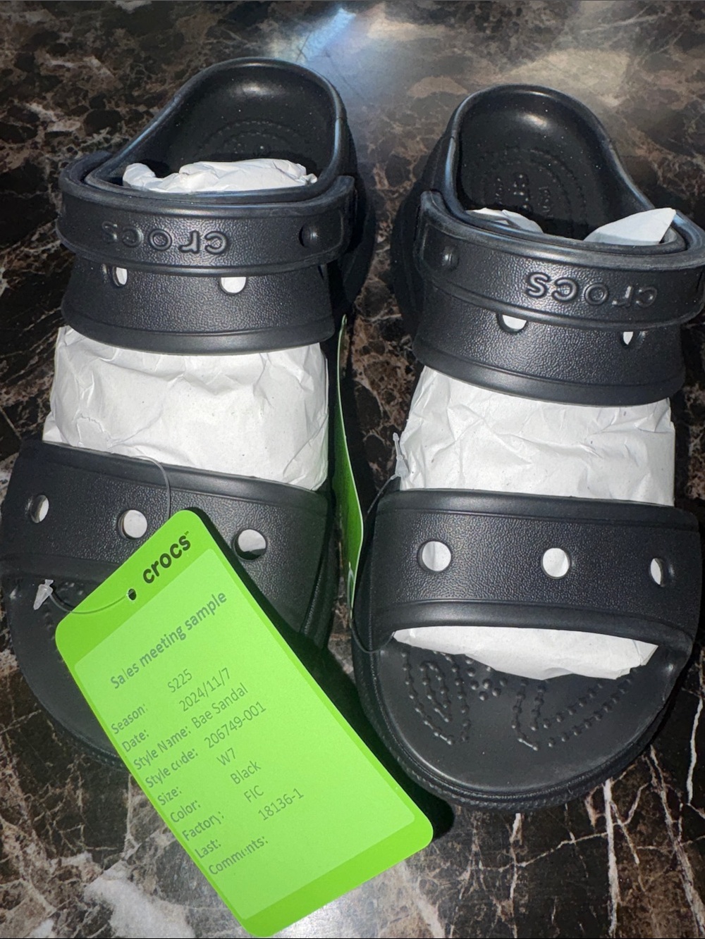 CROCS women Black Dual-Strap Sandals